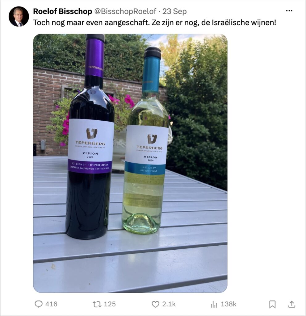 Screenshot van Bisschop's post op X